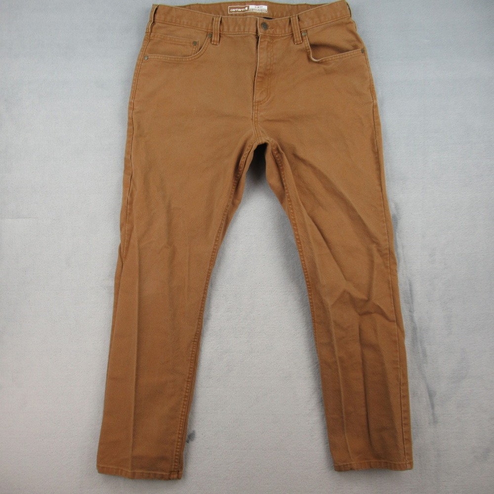 Carhartt Slim Fit Canvas Work Pants Brown BN6414-M 36x30 Mens